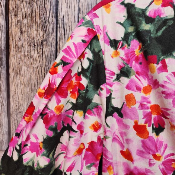 ZARA Pink Floral Print Midi Belted Dress - M - Picture 7 of 15